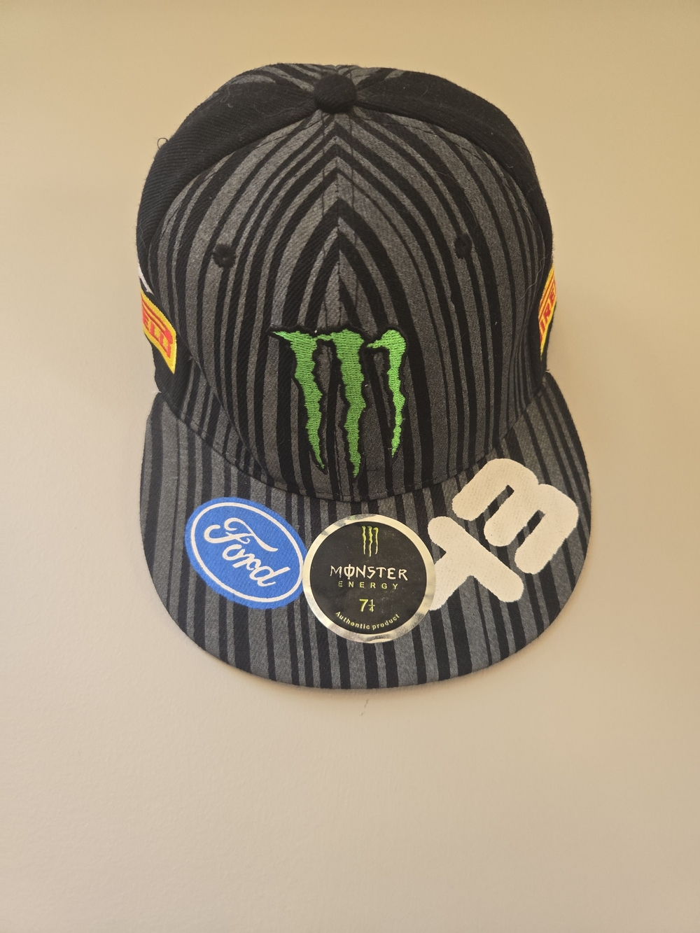 Rare Ken Block Monster Energy Ford DC Shoes Pirelli Fitted Hat Cap Size 7 1/4